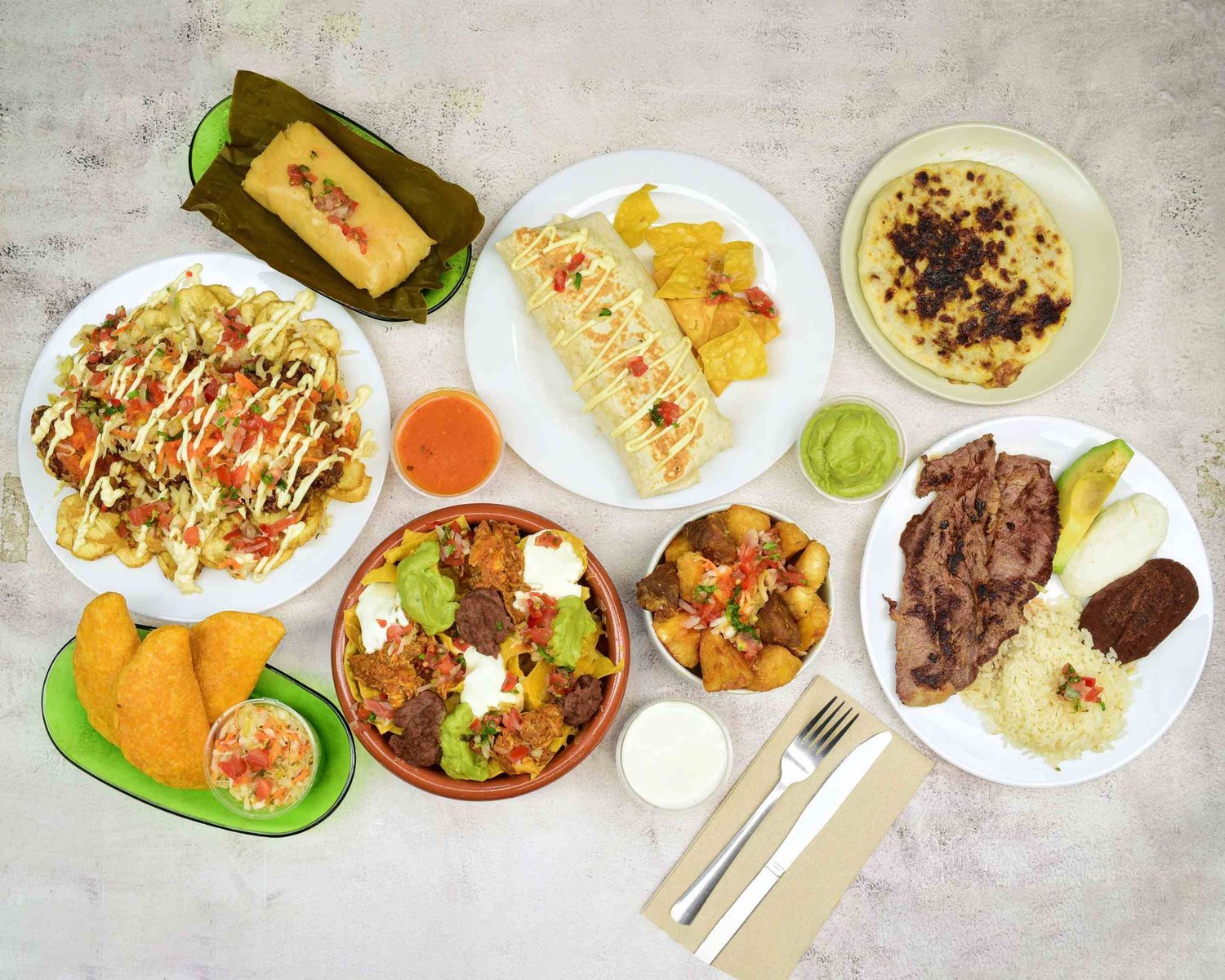 Selección de platos de Irra's Express